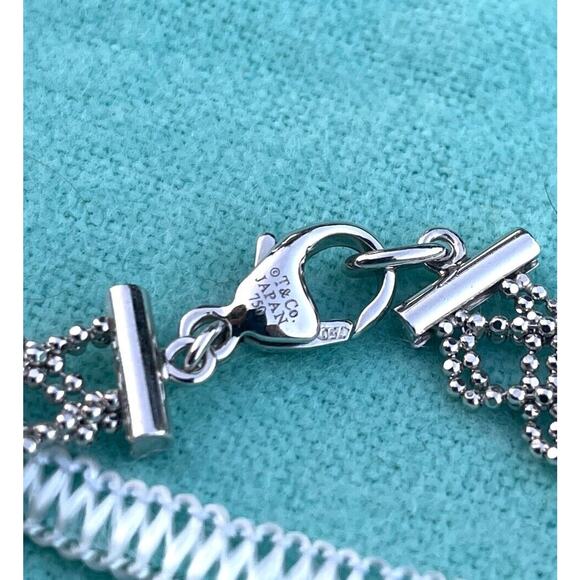 Tiffany & Co. | Jewelry | Tiffany Co 8k White Gold Mesh  Tiffany & Co. 18k White Gold Mesh Woven Fringe Sparkly Bead Bracelet